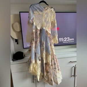 Runway designer style vintage Asymmetrical Lace Dress Brand New